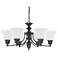Empire; 6 Light; 26 in.; Chandelier with Frosted White Glass