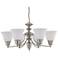 Empire; 6 Light; 26 in.; Chandelier with Frosted White Glass