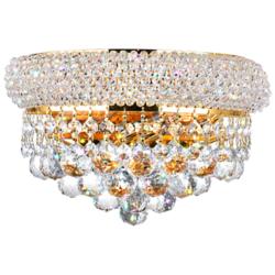 Empire 7" High Gold and Crystal Wall Sconce