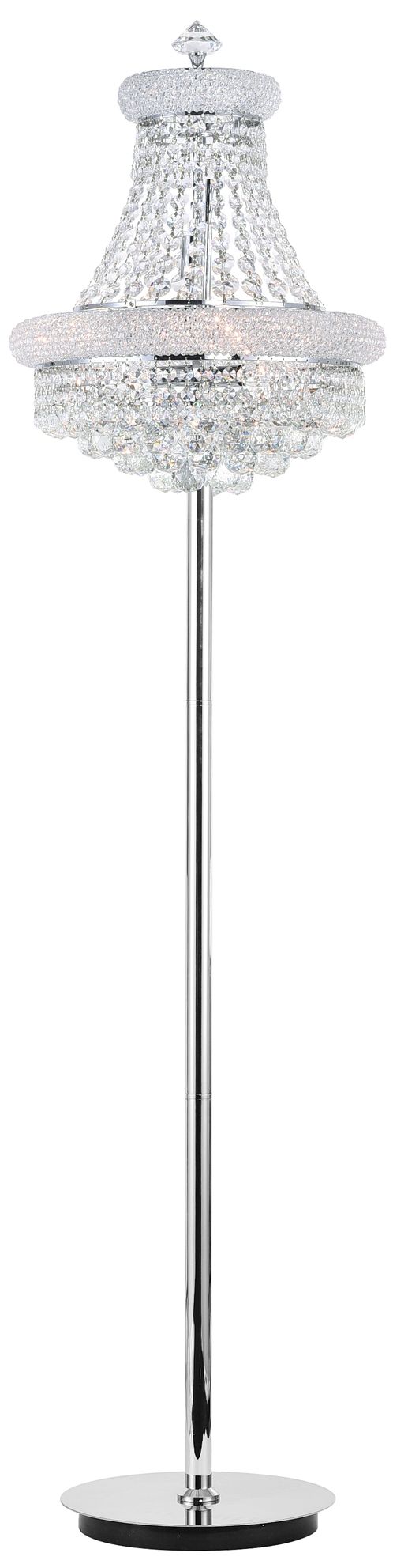 Empire 8 Light 18in Chrome Floor Lamp with Crystals