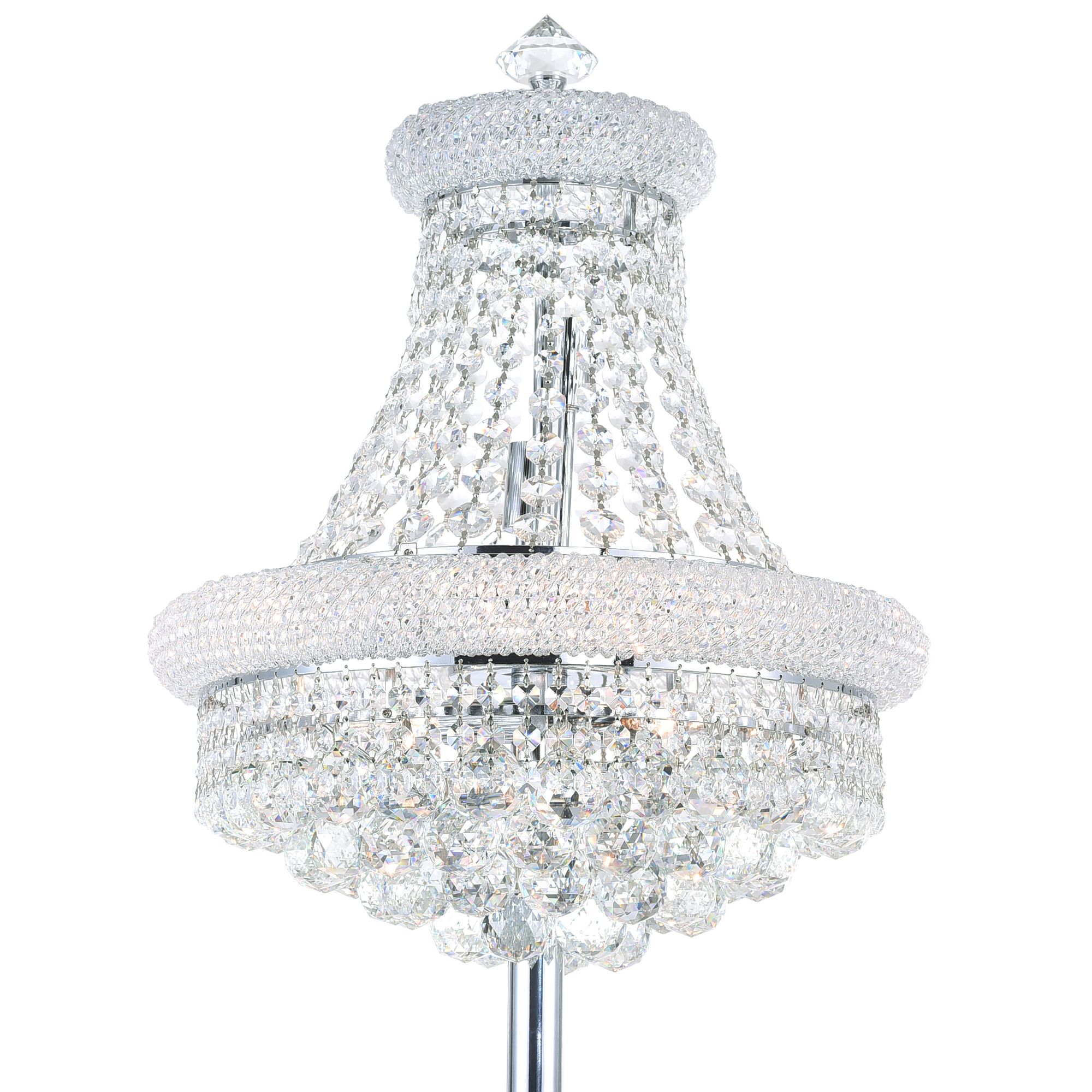 Image 2 Empire 8 Light 18in Chrome Floor Lamp with Crystals more views