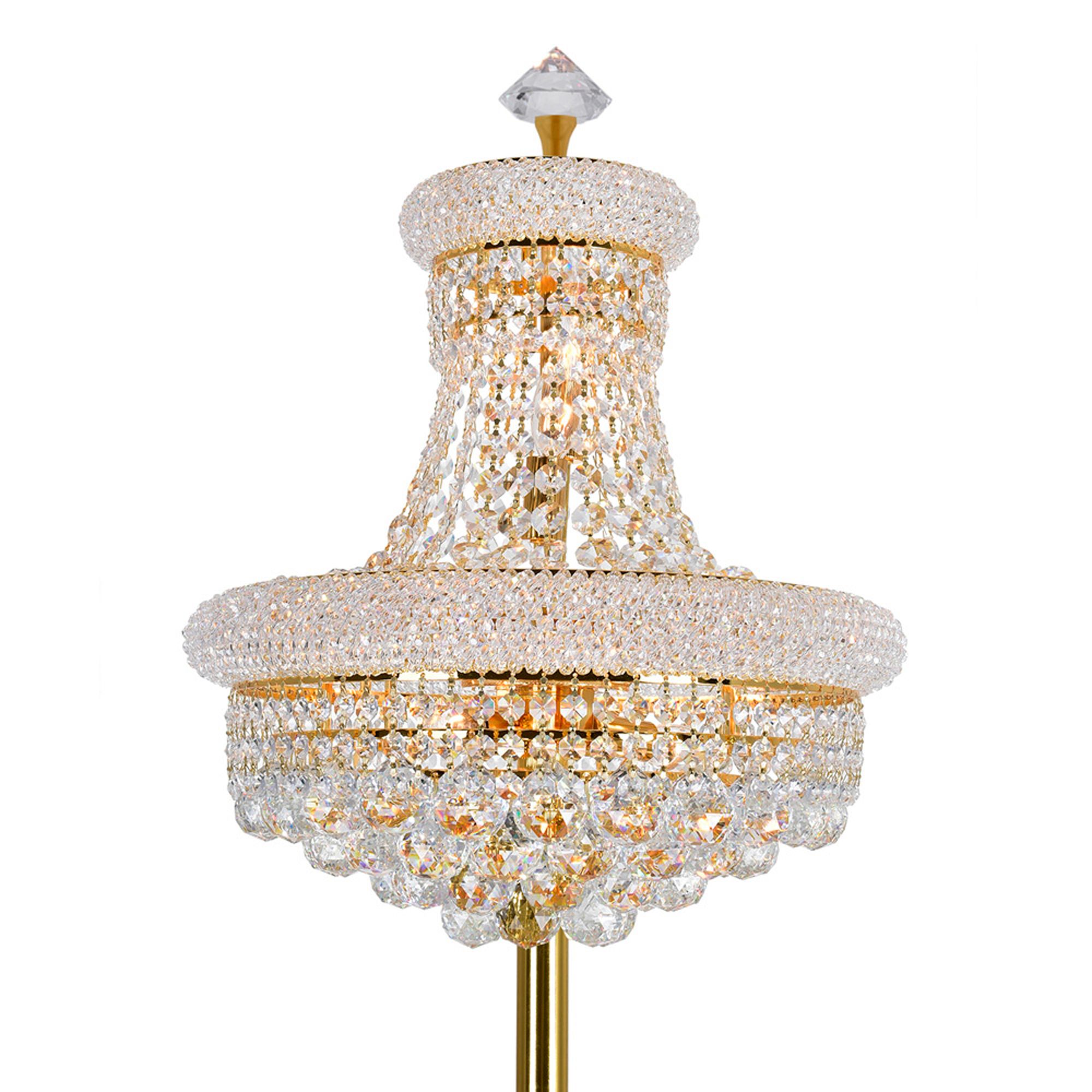 Image 2 Empire 8 Light 18in Gold Floor Lamp with Crystals more views