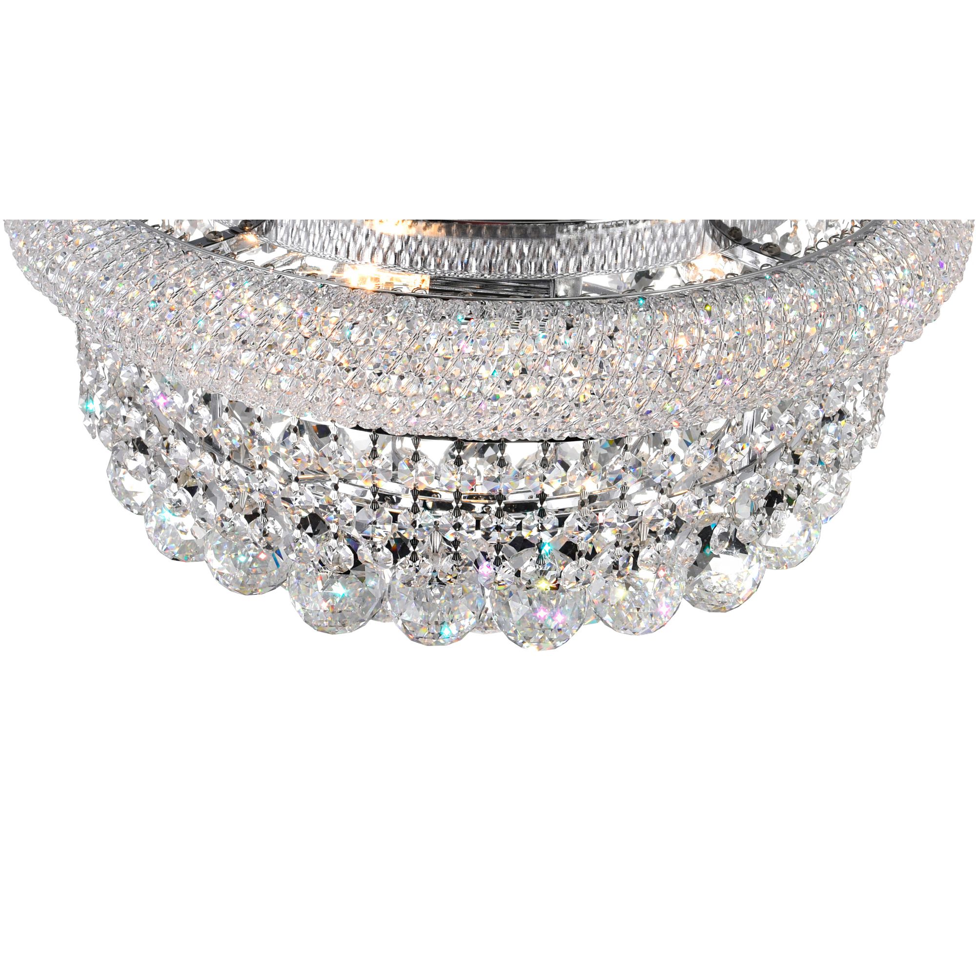 Image 2 Empire 8 Light 20in Chrome Flush Mount with Crystals more views