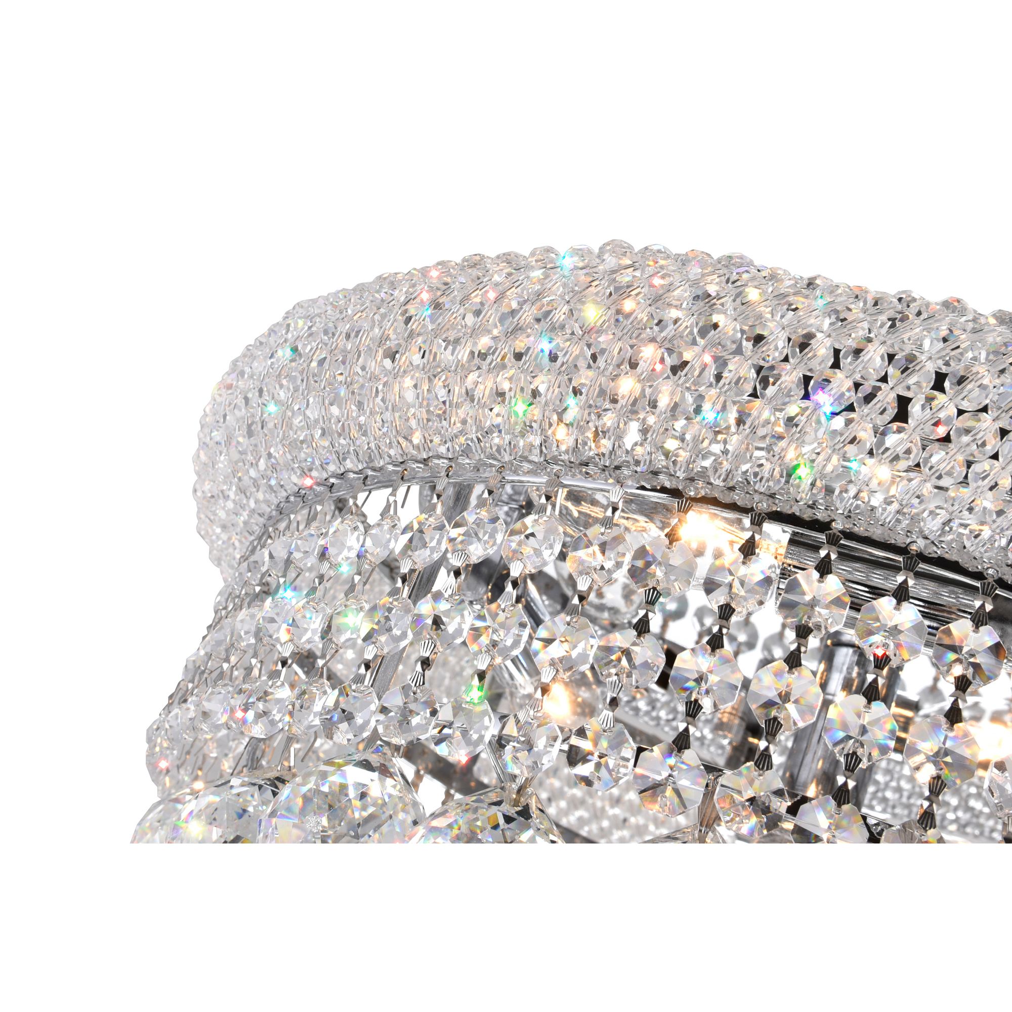 Image 3 Empire 8 Light 20in Chrome Flush Mount with Crystals more views