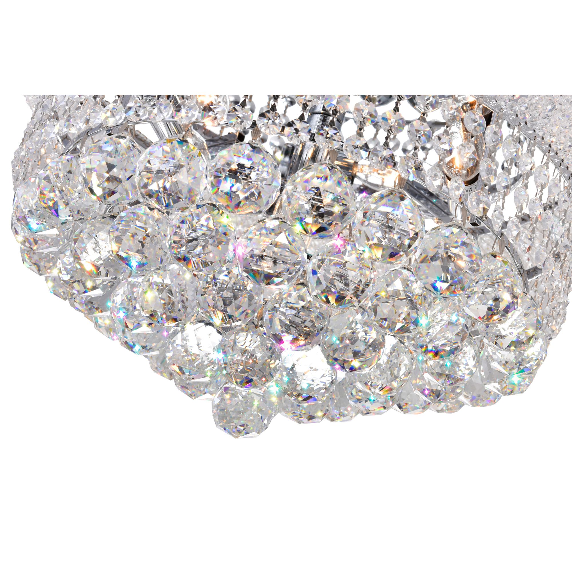 Image 4 Empire 8 Light 20in Chrome Flush Mount with Crystals more views