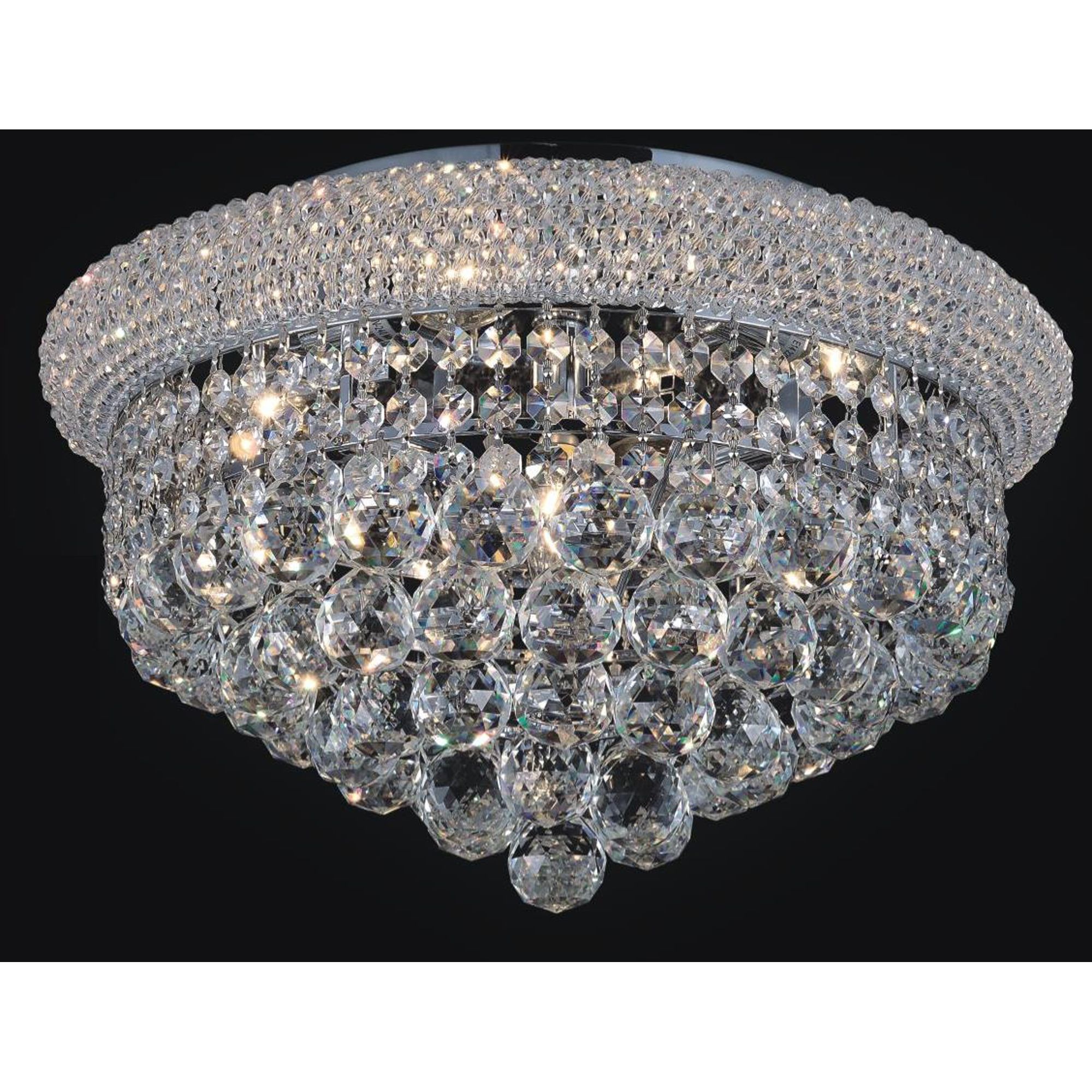 Image 5 Empire 8 Light 20in Chrome Flush Mount with Crystals more views