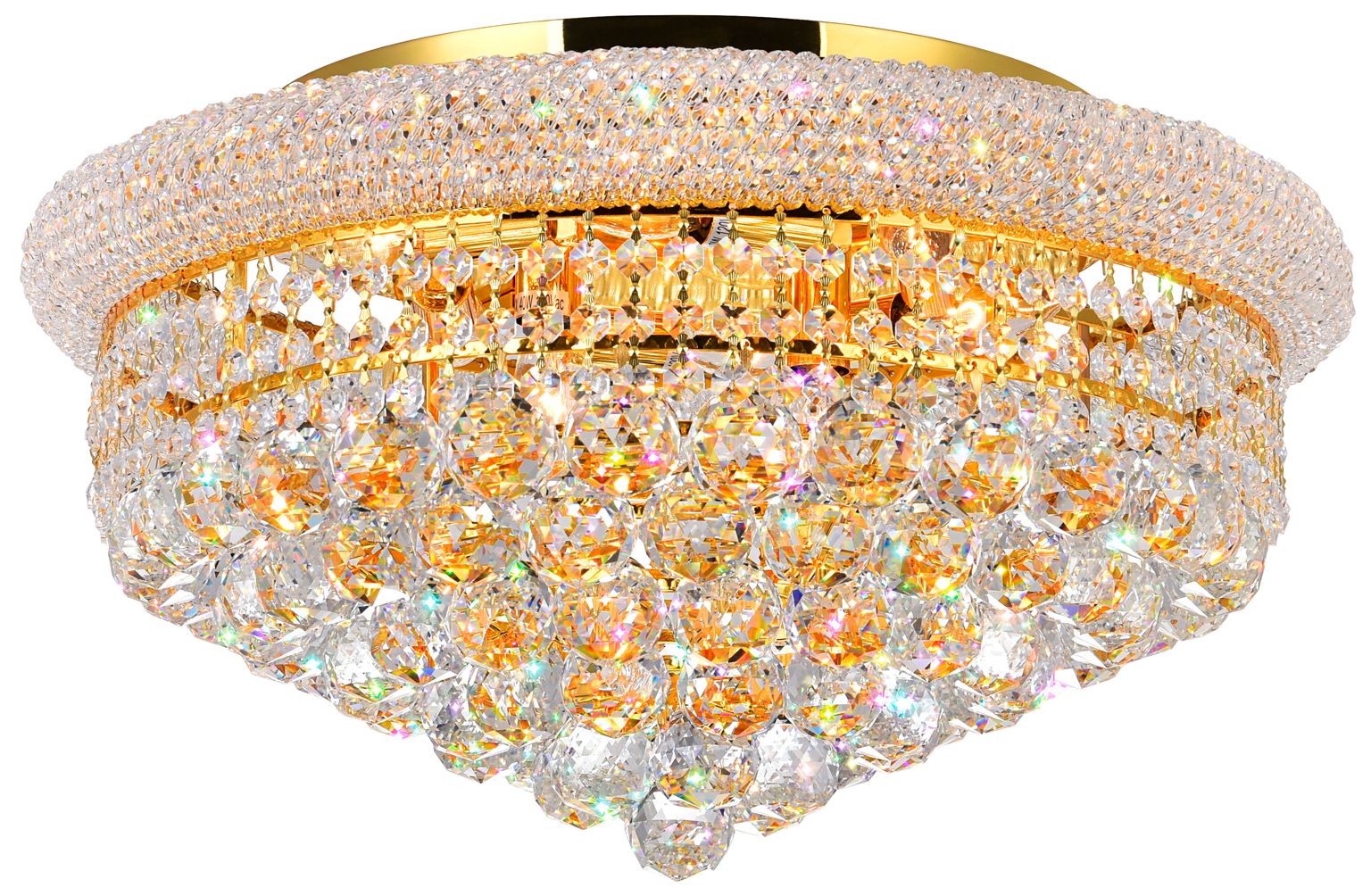 Empire 8 Light 20in Gold Flush Mount with Crystals