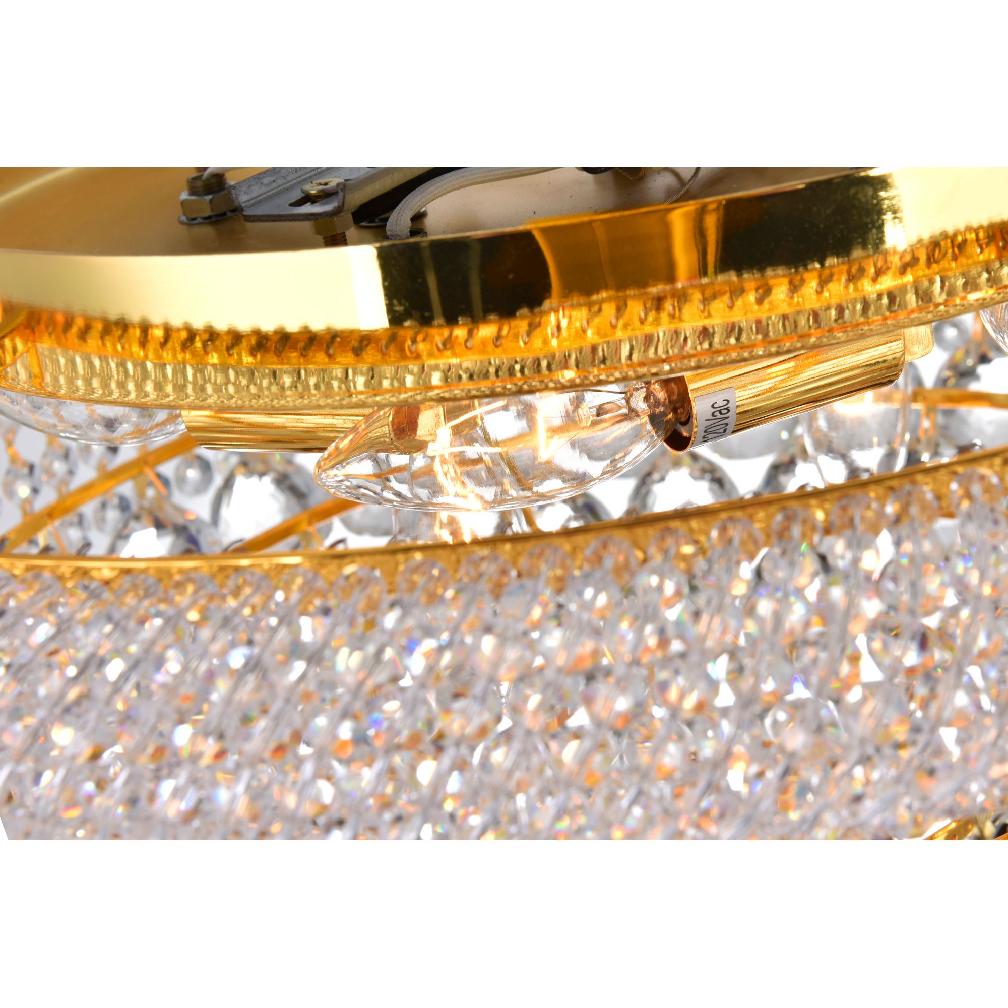 Image 3 Empire 8 Light 20in Gold Flush Mount with Crystals more views