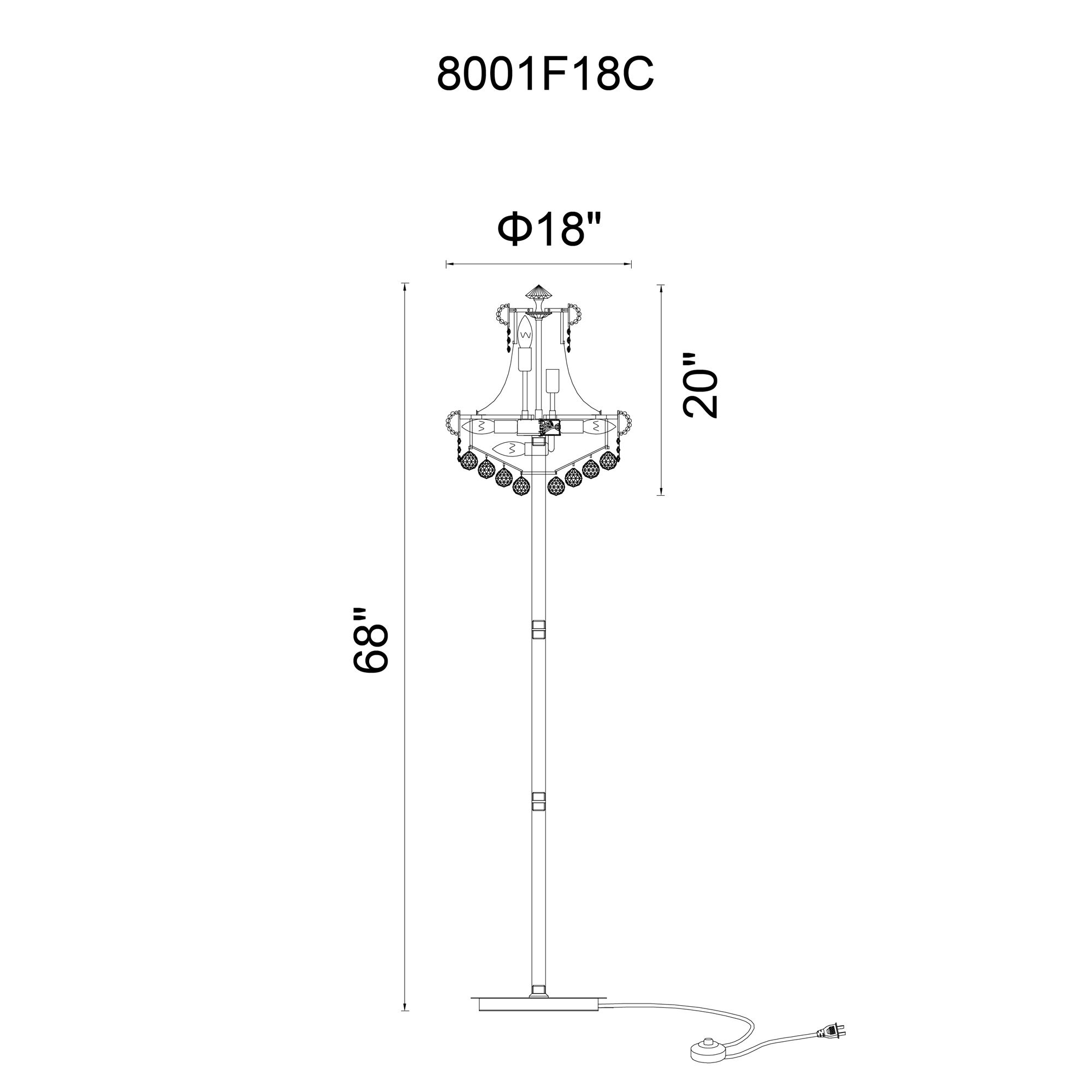Image 7 Empire 8 Light Floor Lamp With Gold Finish more views