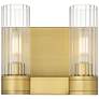 Empire 9.5" High 2 Light Brushed Brass Sconce With Clear Shade
