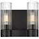 Empire 9.5" High 2 Light Matte Black Sconce With Clear Shade