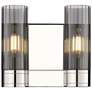 Empire 9.5" High 2 Light Polished Nickel Sconce With Smoke Shade