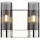 Empire 9.5" High 2 Light Polished Nickel Sconce With Smoke Shade