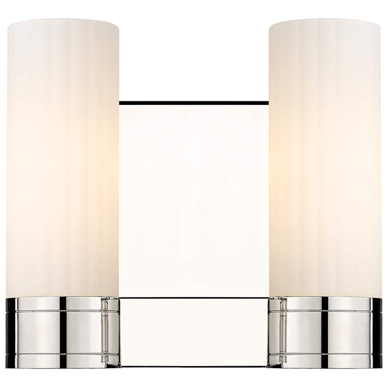 Image 1 Empire 9.5 inch High 2 Light Polished Nickel Sconce With White Shade