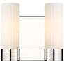 Empire 9.5" High 2 Light Polished Nickel Sconce With White Shade