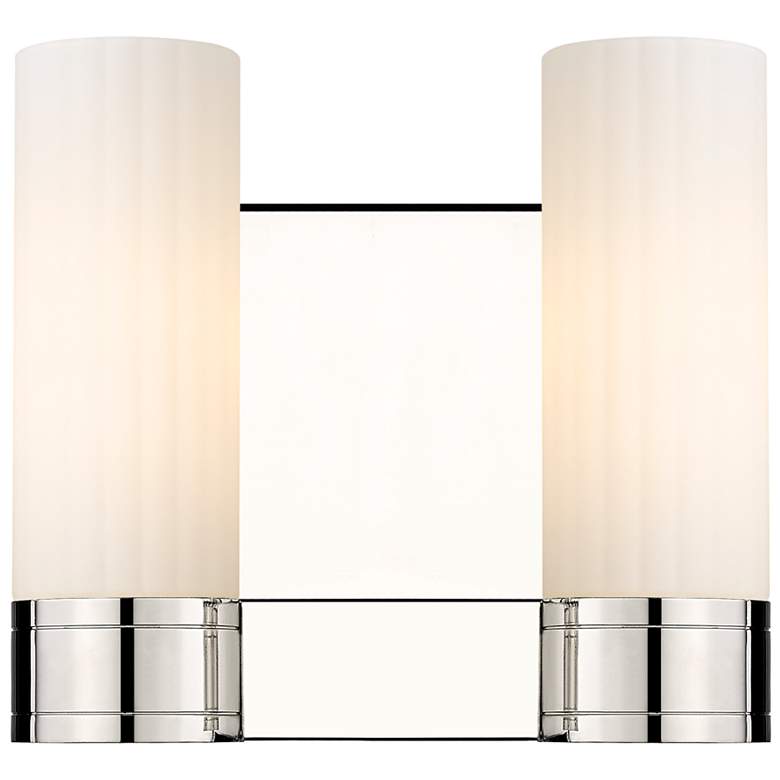 Image 1 Empire 9.5" High 2 Light Polished Nickel Sconce With White Shade