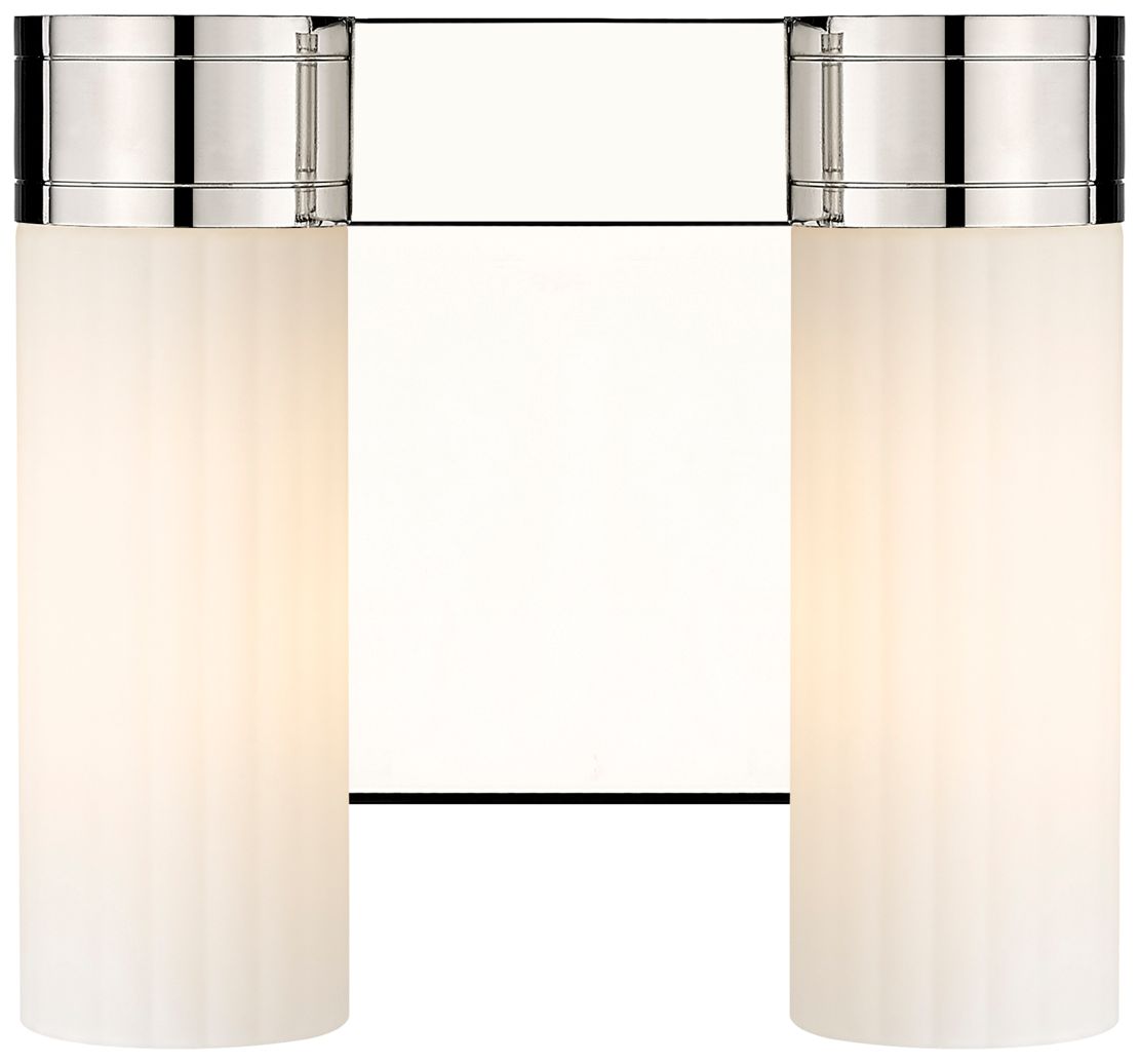 Image 2 Empire 9.5" High 2 Light Polished Nickel Sconce With White Shade more views