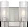 Empire 9.5" High 2 Light Satin Nickel Sconce With Clear Shade