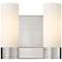 Empire 9.5" High 2 Light Satin Nickel Sconce With White Shade