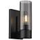 Empire 9.5" High Matte Black Sconce With Smoke Shade