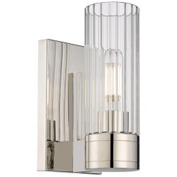 Empire 9.5" High Polished Nickel Sconce With Clear Shade