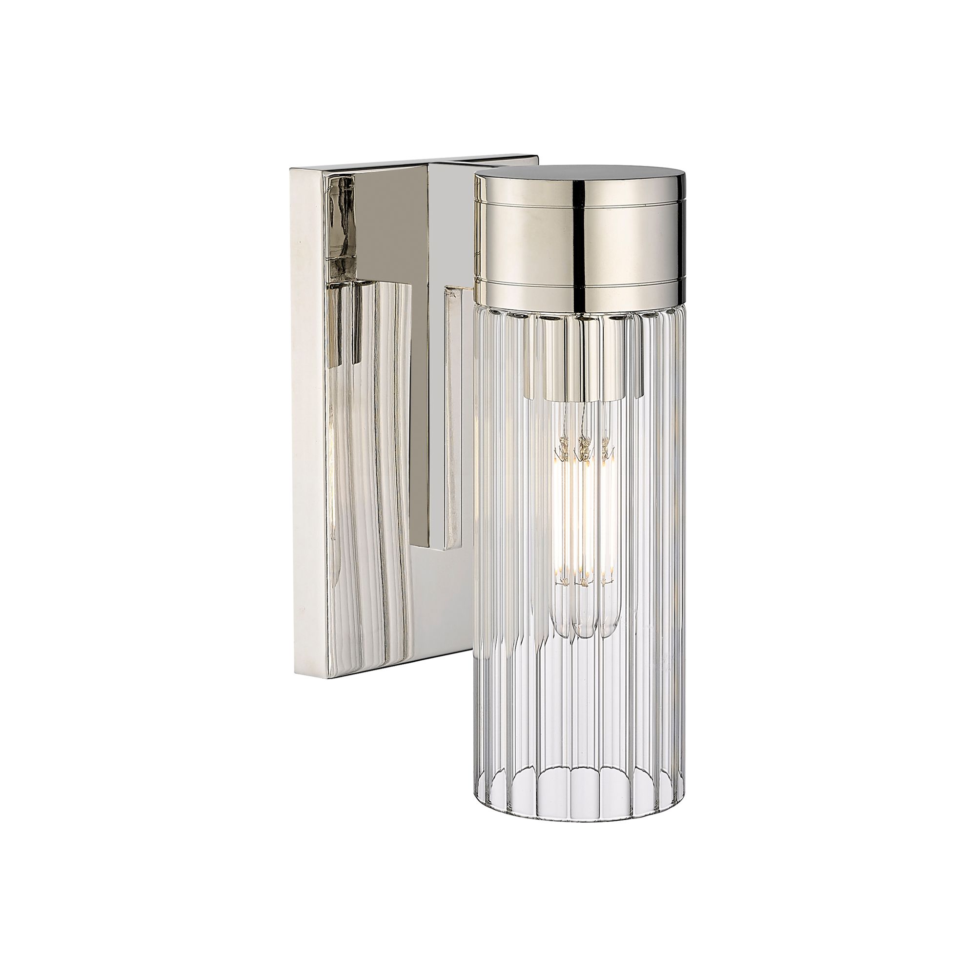 Image 2 Empire 9.5" High Polished Nickel Sconce With Clear Shade more views
