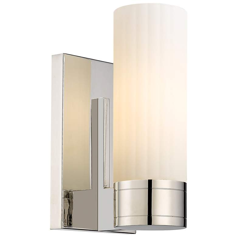 Image 1 Empire 9.5" High Polished Nickel Sconce With White Shade