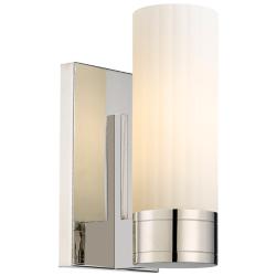 Empire 9.5" High Polished Nickel Sconce With White Shade