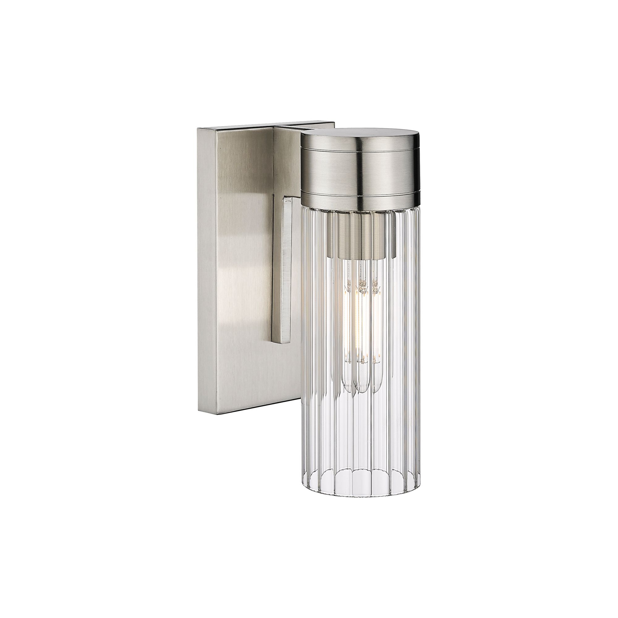 Image 3 Empire 9.5" High Satin Nickel Sconce With Clear Shade more views