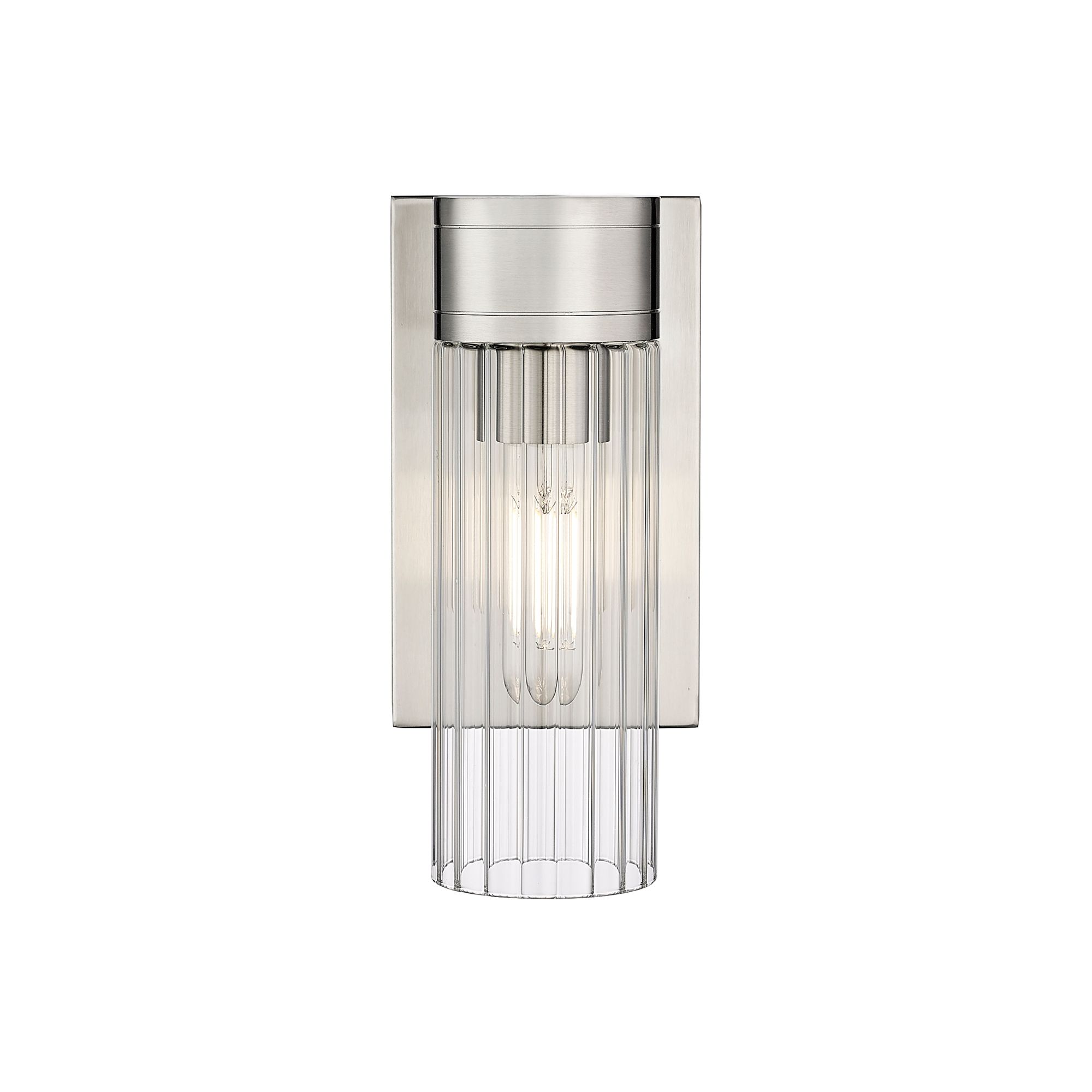 Image 4 Empire 9.5" High Satin Nickel Sconce With Clear Shade more views