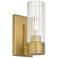 Empire 9 1/2"H Brushed Brass Wall Sconce with Clear Glass