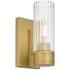Empire 9 1/2"H Brushed Brass Wall Sconce with Clear Glass