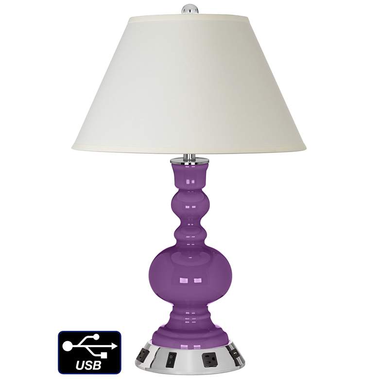 Image 1 Empire Apothecary Lamp Outlets and USB in Passionate Purple