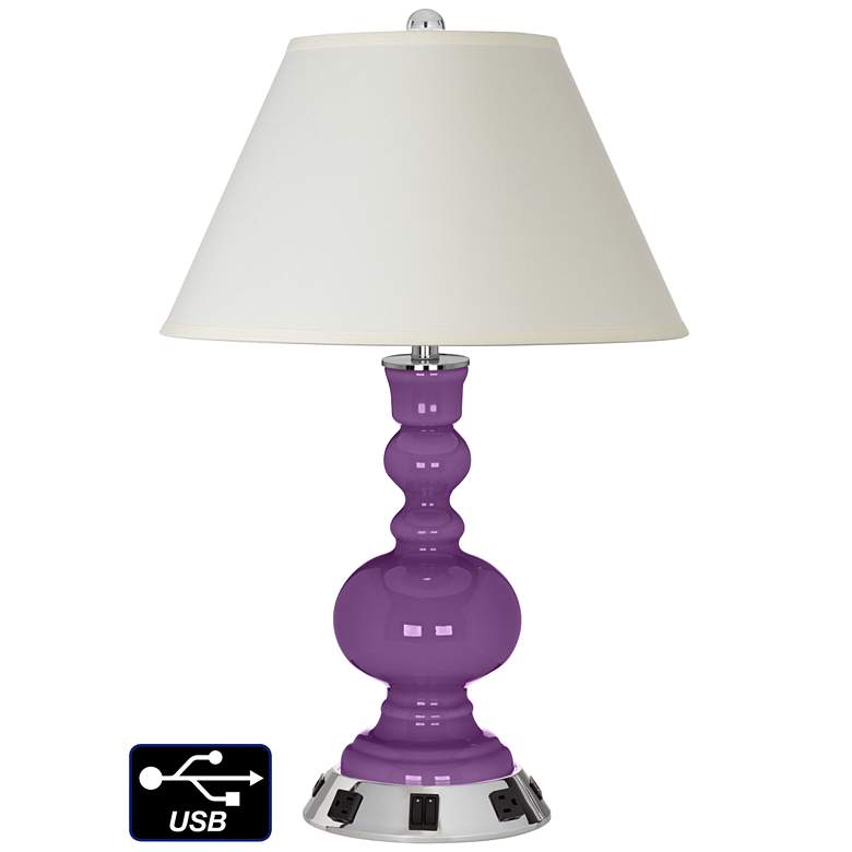 Image 1 Empire Apothecary Lamp Outlets and USBs in Passionate Purple