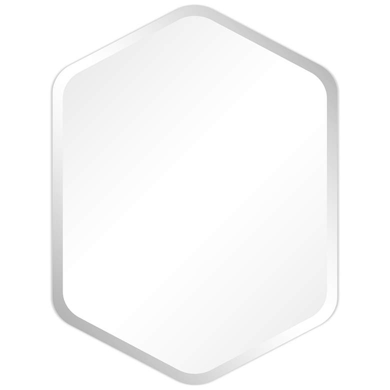 Image 1 Empire Art Direct Beveled Hexagonal Black Matte Finished Wall Mirror