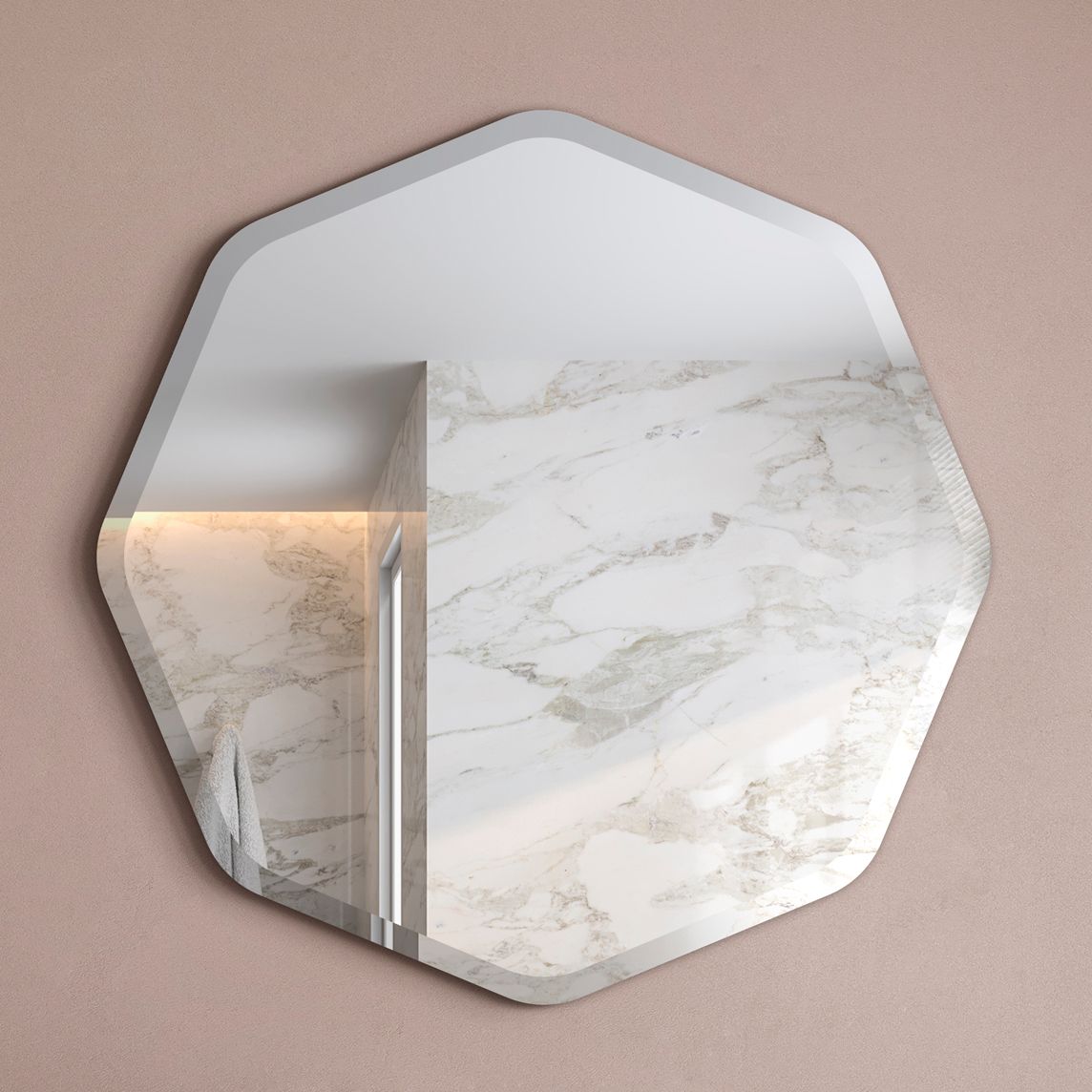 Thumbnail1 of Empire Art Direct Beveled Octagonal Black Matte Finished Wall Mirror