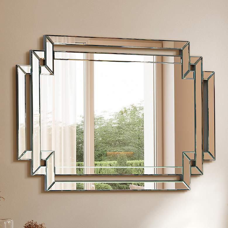 Image 1 Empire Art Direct Crosspath Beveled Framed Wall Mirror