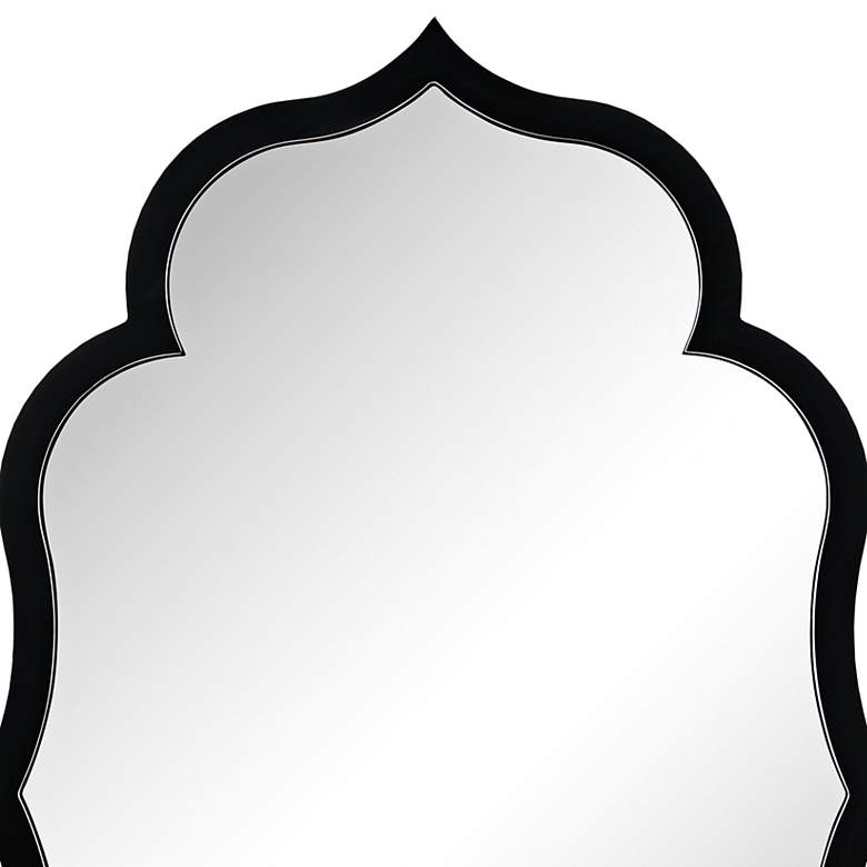 Image 3 Empire Art Direct Curved Scalloped Wall Mirror on Black Matte Frame more views