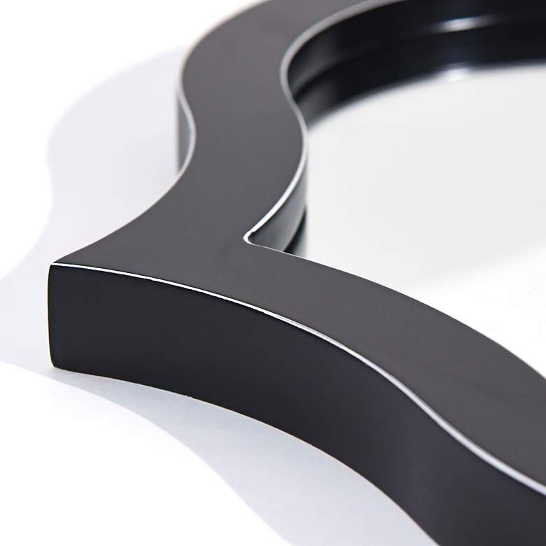 Image 4 Empire Art Direct Curved Scalloped Wall Mirror on Black Matte Frame more views
