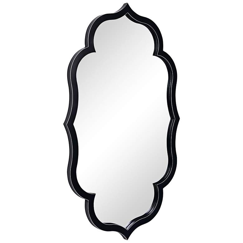 Image 5 Empire Art Direct Curved Scalloped Wall Mirror on Black Matte Frame more views