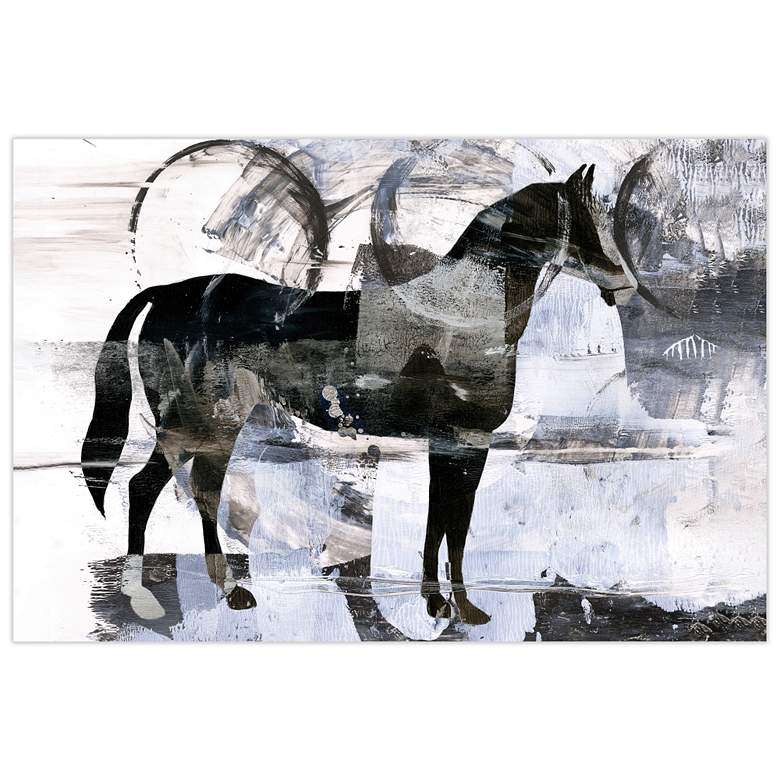Image 1 Empire Art Direct Equestrian II Horse Printed Tempered Glass Wall Art