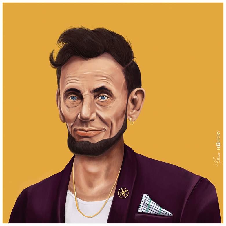 Image 1 Empire Art Direct Hip Abraham Lincoln Printed Tempered Glass Wall Art