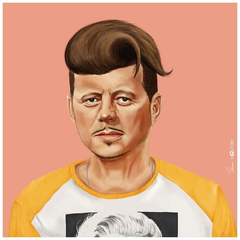 Image 1 Empire Art Direct Hip John Kennedy Printed Tempered Glass Wall Art