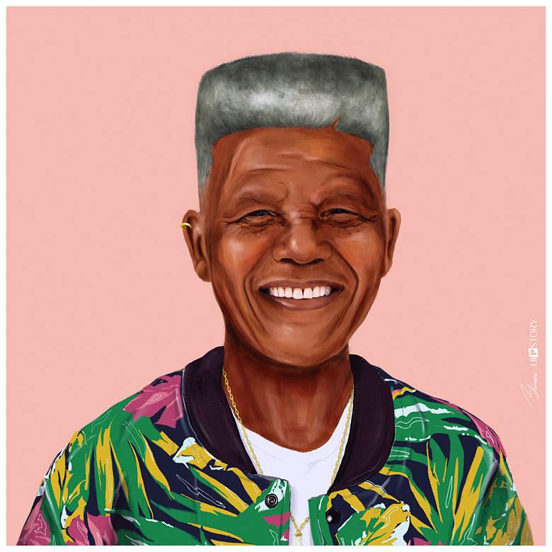 Image 1 Empire Art Direct Hip Nelson Mandela Printed Tempered Glass Wall Art