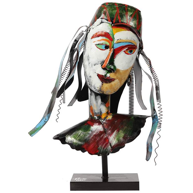 Image 1 Empire Art Direct "Homme 1 " Iron Hand-Painted Colorful Art Sculpture
