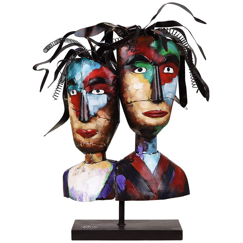 Image 1 Empire Art Direct "Homme 2" Iron Hand-Painted Colorful Art Sculpture