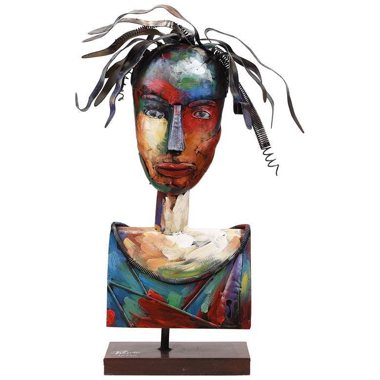 Image 1 Empire Art Direct "Homme 3" Iron Hand-Painted Colorful Art Sculpture