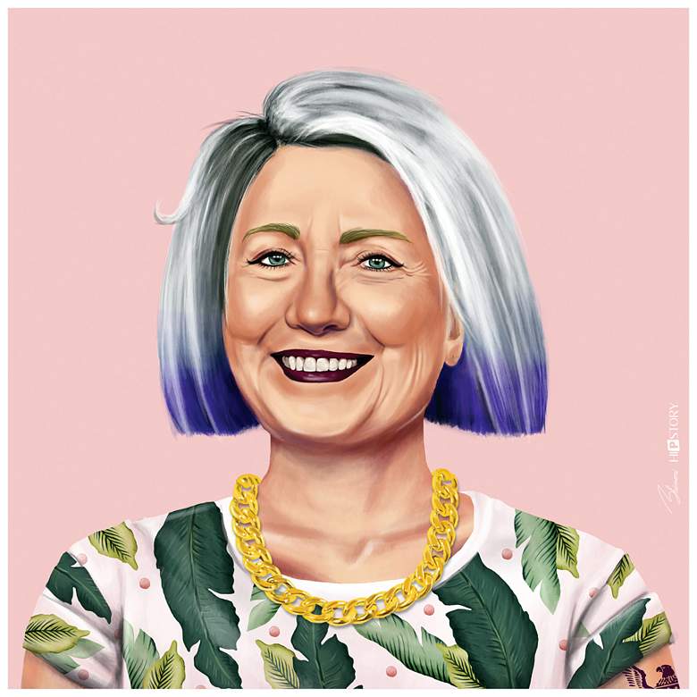 Image 1 Empire Art Direct "Hip Hillary" Printed Tempered Art Glass Wall A