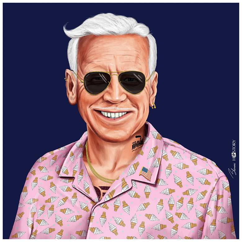 Image 1 Empire Art Direct "Hip Joe Biden" Printed Tempered Art Glass Wall