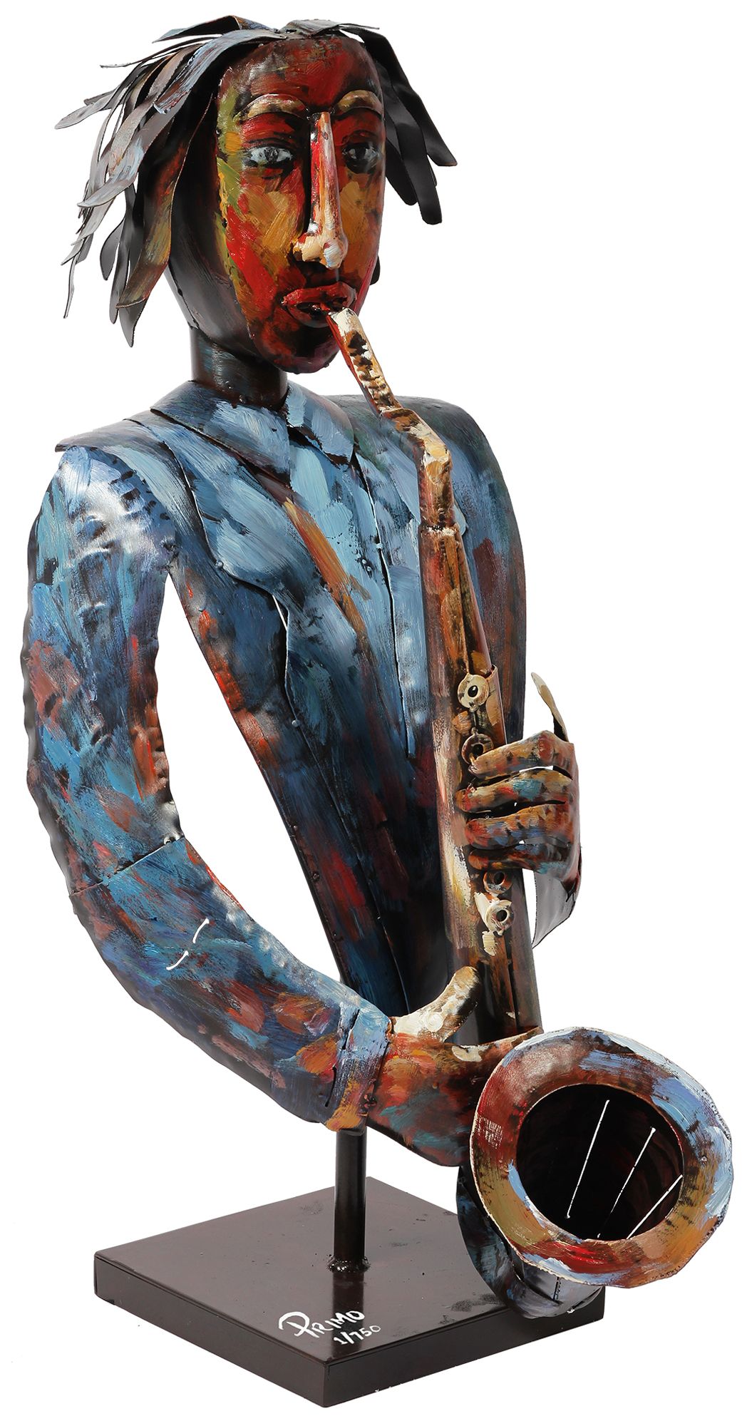 Image 2 Empire Art Direct "The Sxophonist" Iron Hand-Painted Colorful Art more views